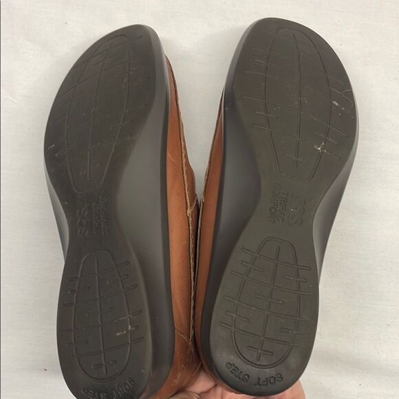 SAS Mary Janes Brown EZ Strap Leather Walking Shoes - Picture 6 of 8